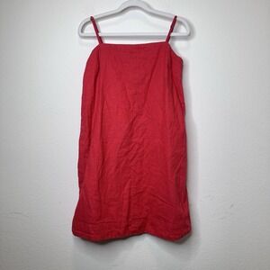 Abercrombie And Fitch Womens Red Linen Dress Size MT Resort Vacation Summer Line